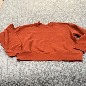 Rust Orange  cropped Crewneck Sweatshirt